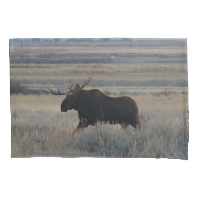 M2 Bull Moose on the Prairies Pillow Case (Front)