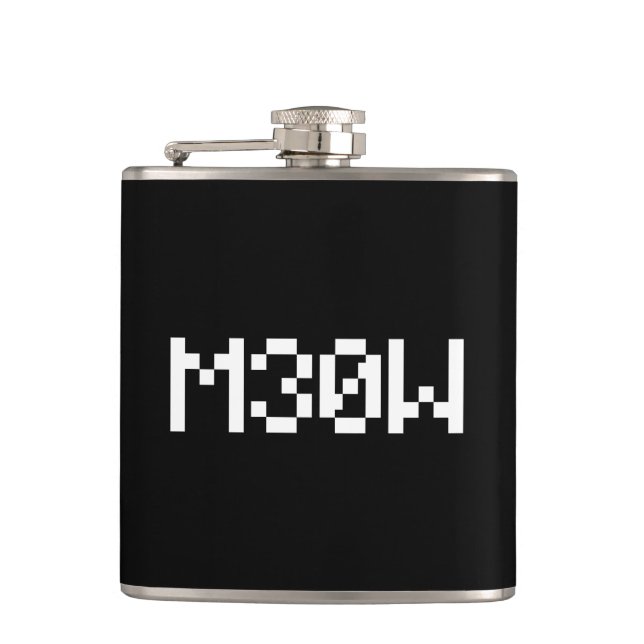 M30W [Leetspeak Animal Sounds] Flask (Front)