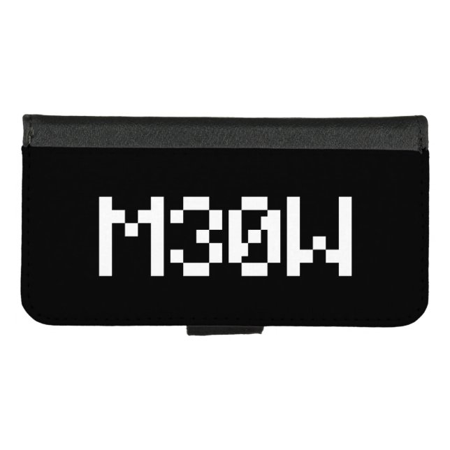 M30W [Leetspeak Animal Sounds] iPhone Wallet Case (Front (Horizontal))