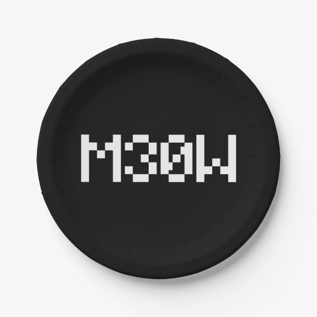 M30W [Leetspeak Animal Sounds] Paper Plates (Front)
