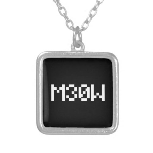 M30W Leetspeak Animal Sounds Silver Plated Necklace