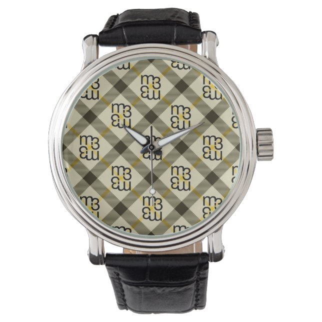m3 PLAID stainless steel men's watch (Front)