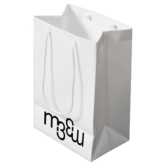 m3galleryStudio monogram medium glossy gift bag (Front Angled)