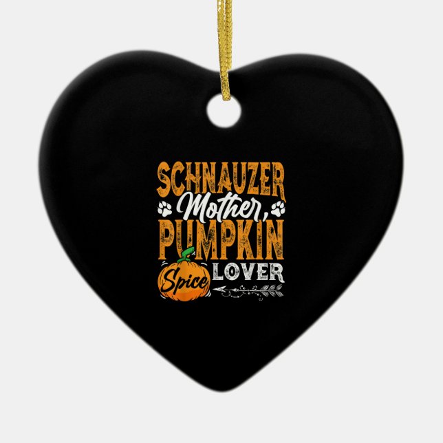 M3SSS Miniature Schnauzer Dog gift Halloween Fall Ceramic Ornament (Front)
