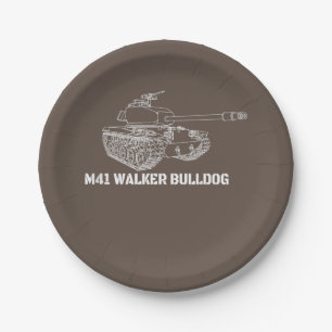 M41 Walker Bulldog American Light Army Tank Gift Paper Plates