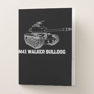 M41 Walker Bulldog American Light Army Tank Gift Pocket Folder