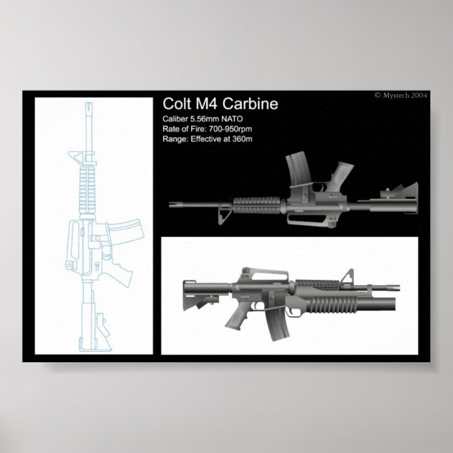 M4 Carbine Stat Sheet Poster (Front)
