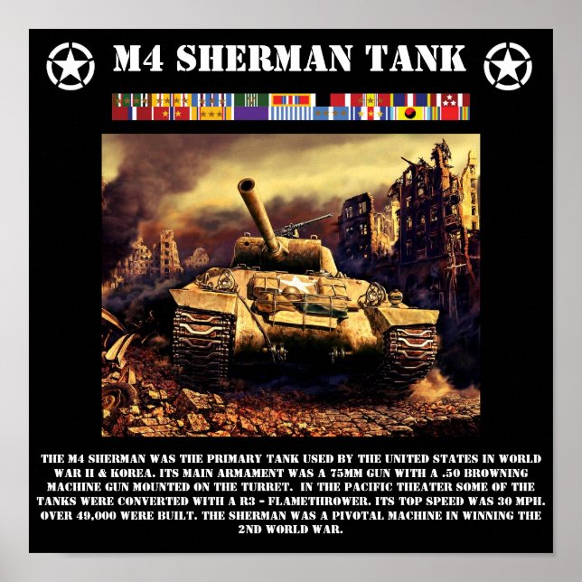 M4 Sherman Tank Print (Front)
