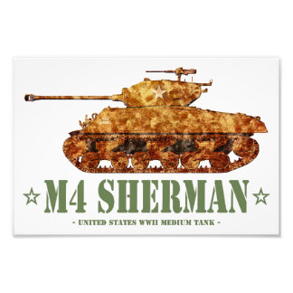 M4 Sherman World War Two American Medium Tank WWII Photo Print