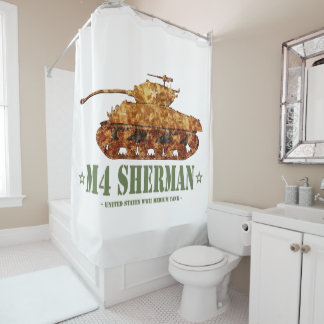 M4 Sherman World War Two American Medium Tank WWII Shower Curtain
