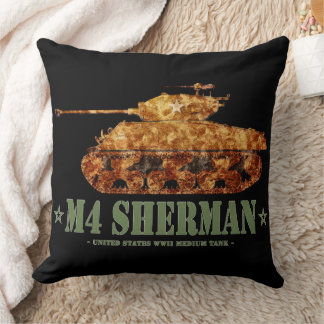 M4 Sherman World War Two American Medium Tank WWII Throw Pillow