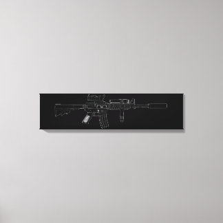 M4 SOPMOD Black Canvas Print