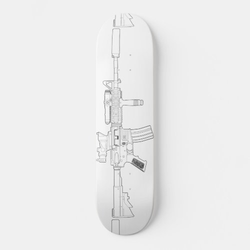 M4 SOPMOD Skateboard Deck White