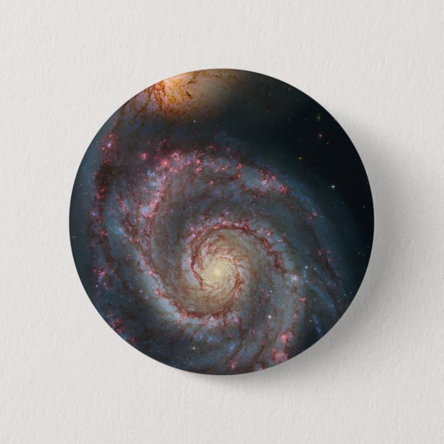 M51 Whirlpool Spiral Galaxy NASA Button (Front)