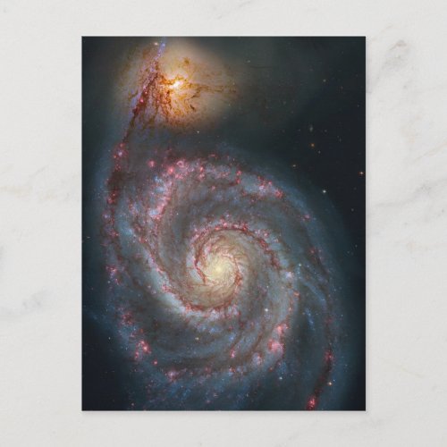 M51 Whirlpool Spiral Galaxy NASA Postcard