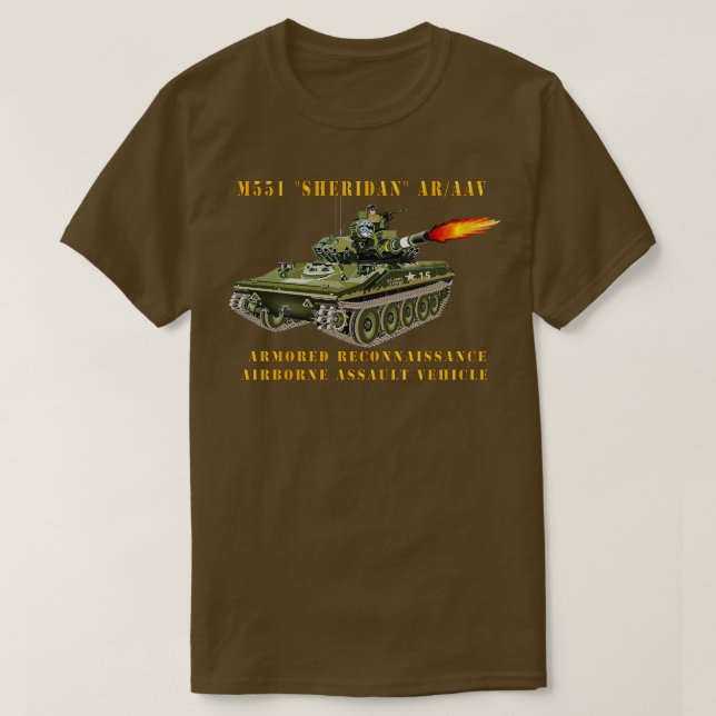 M551 Sheridan Firing ARAAV T-Shirt (Design Front)
