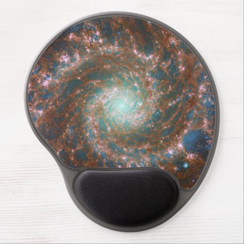 M74 Spiral Galaxy  NGC 628  Hubble  JWST Gel Mouse Pad