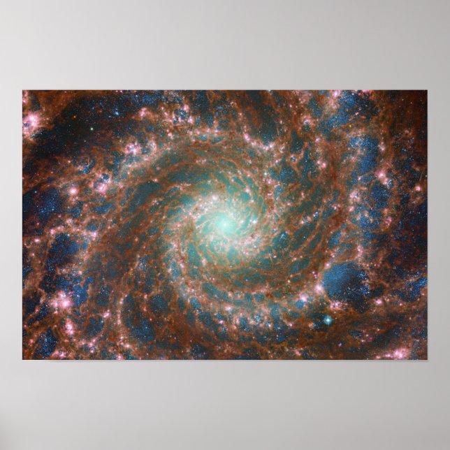 M74 Spiral Galaxy | NGC 628 | Hubble & JWST Poster (Front)