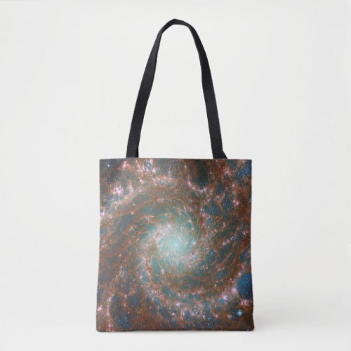 M74 Spiral Galaxy  NGC 628  Hubble  JWST Tote Bag