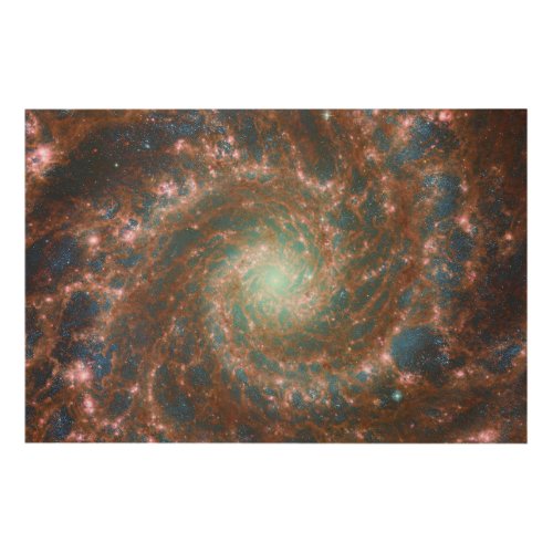 M74 Spiral Galaxy  NGC 628  Hubble  JWST Wood Wall Art