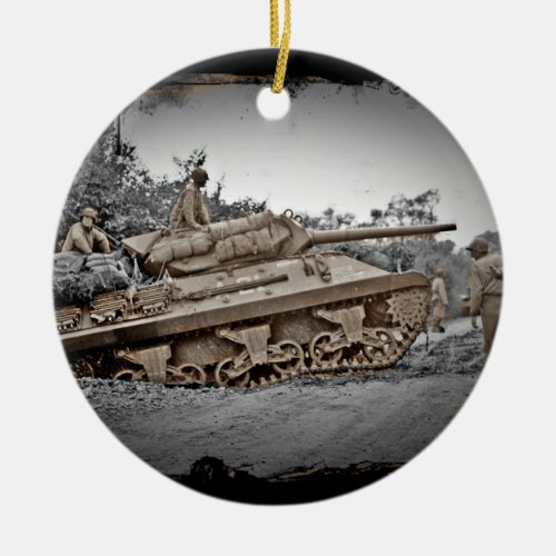 M_10 Tank Destroyer WWII Ceramic Ornament
