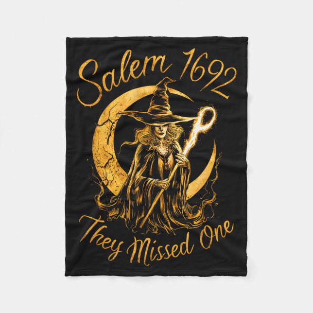 M 1692 They Missed One Witch Halloween  Fleece Blanket (Front)