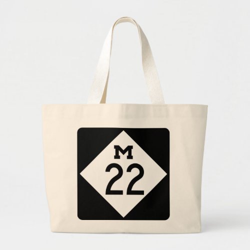 M_22 Michigan highway Large Tote Bag