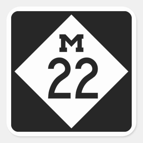 M_22 Michigan highway Square Sticker
