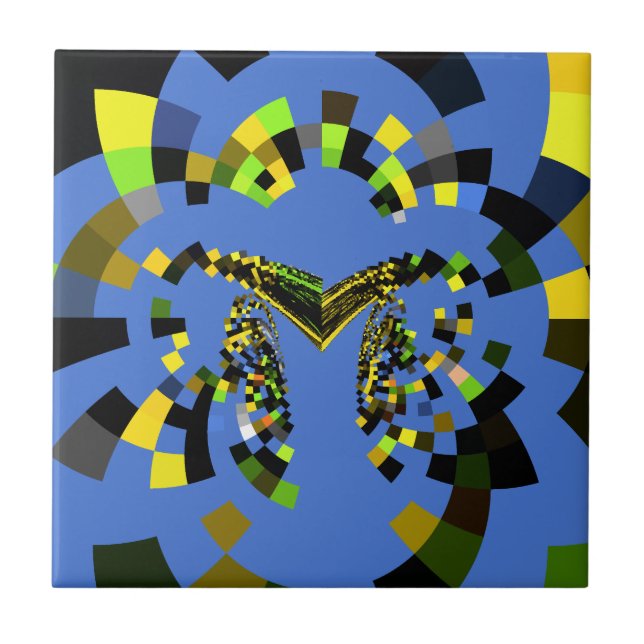 M Blue Ceramic Tile (Front)