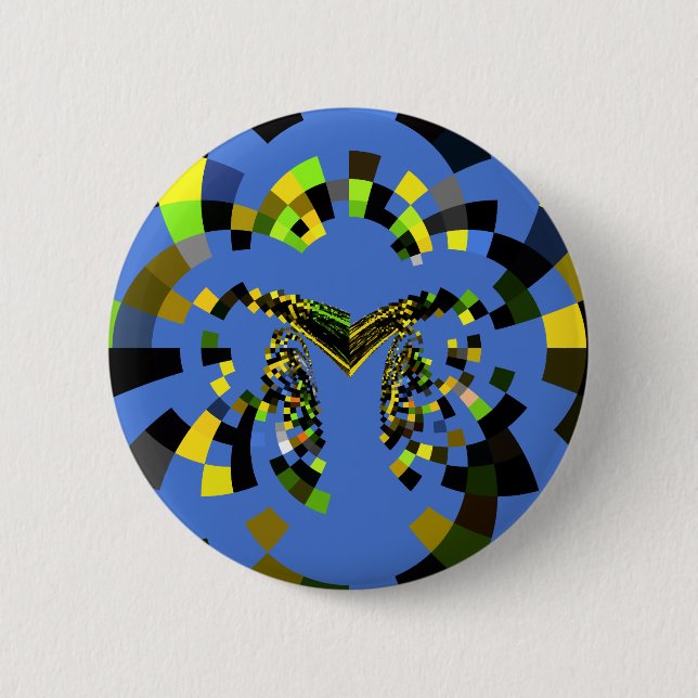M Blue Pinback Button (Front)