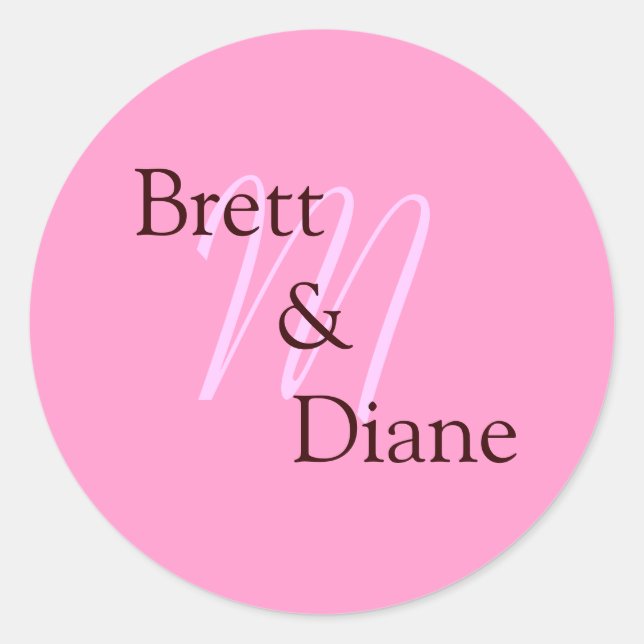 M, Brett       &               Diane Classic Round Sticker (Front)
