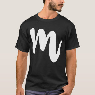 M Capital Letter Cool Initials ABC T-Shirt