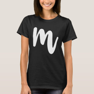 M Capital Letter Cool Initials ABC T-Shirt