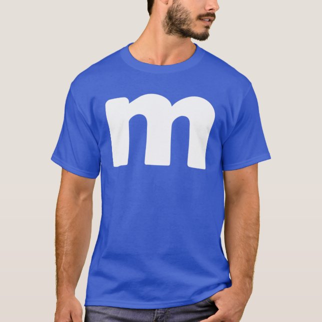 M Chocolate Candy Halloween Team Costume Funny Par T-Shirt (Front)