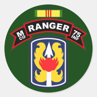 M Co, 75th Infantry Regiment - Rangers, Vietnam Classic Round Sticker