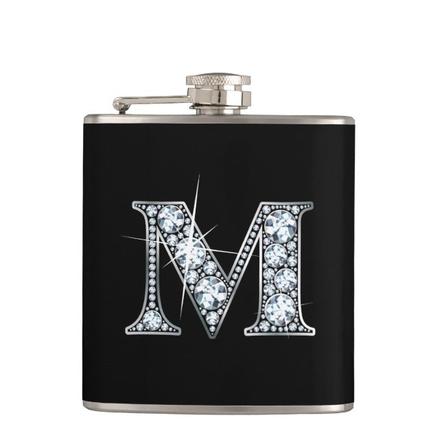 M "Diamond Bling" Flask (Front)