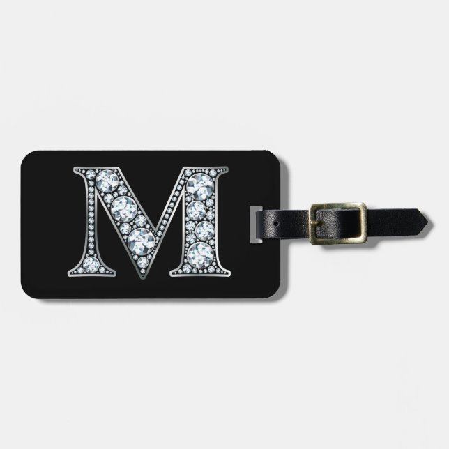 M "Diamond Bling" Luggage Tag (Front Horizontal)
