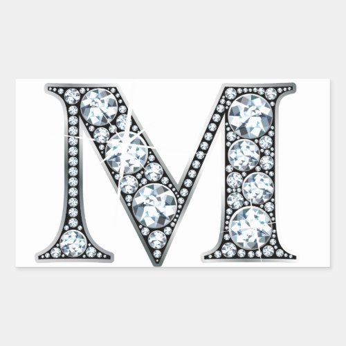 M Diamond Bling Sticker