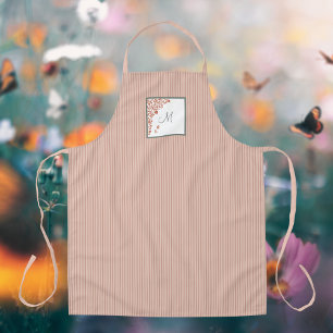 M Dust Peach Stripe Terracotta Butterfly Apron