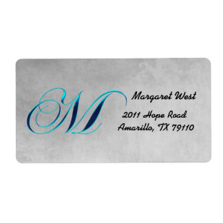 M Elegant Monogram Address Label