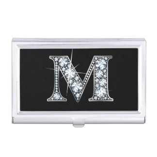 M Faux-"Diamond Bling" Business Card Case