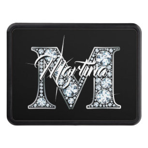 M Faux Diamond Bling Monogram Hitch Cover