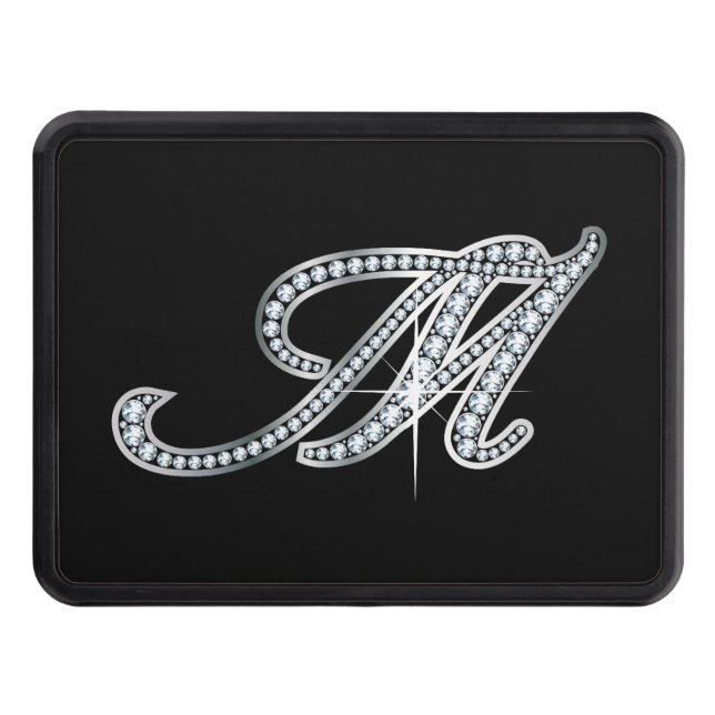 M Faux-"Diamond Bling" Tow Hitch Cover (Front)