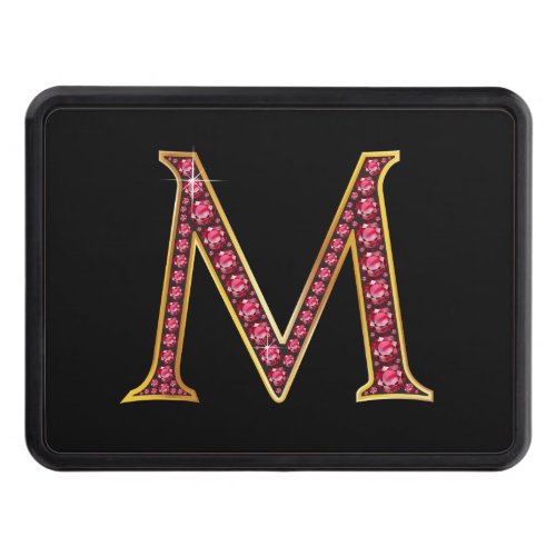 M Faux_Ruby Monogram Tow Hitch Cover