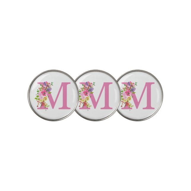 M Floral Golf Ball Marker (3 Up)