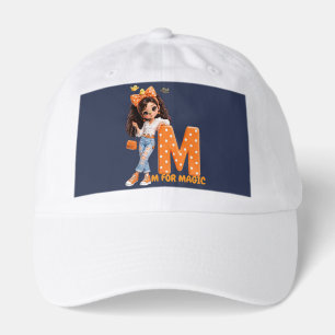  M for Magic Girl - Letter M Orange Polk Hat