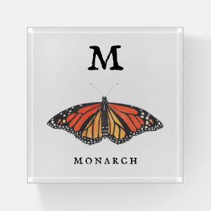 "M" for Monarch Paperweight