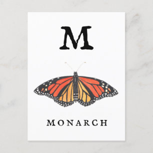 "M" for Monarch  Postcard