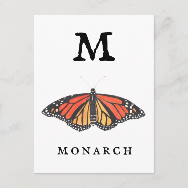 "M" for Monarch  Postcard (Front)