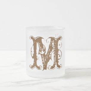 M FROSTED GLASS COFFEE MUG